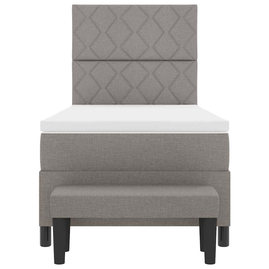 Boxspringbed met hoofdeinde Taupe 90 x 200 cm Stof