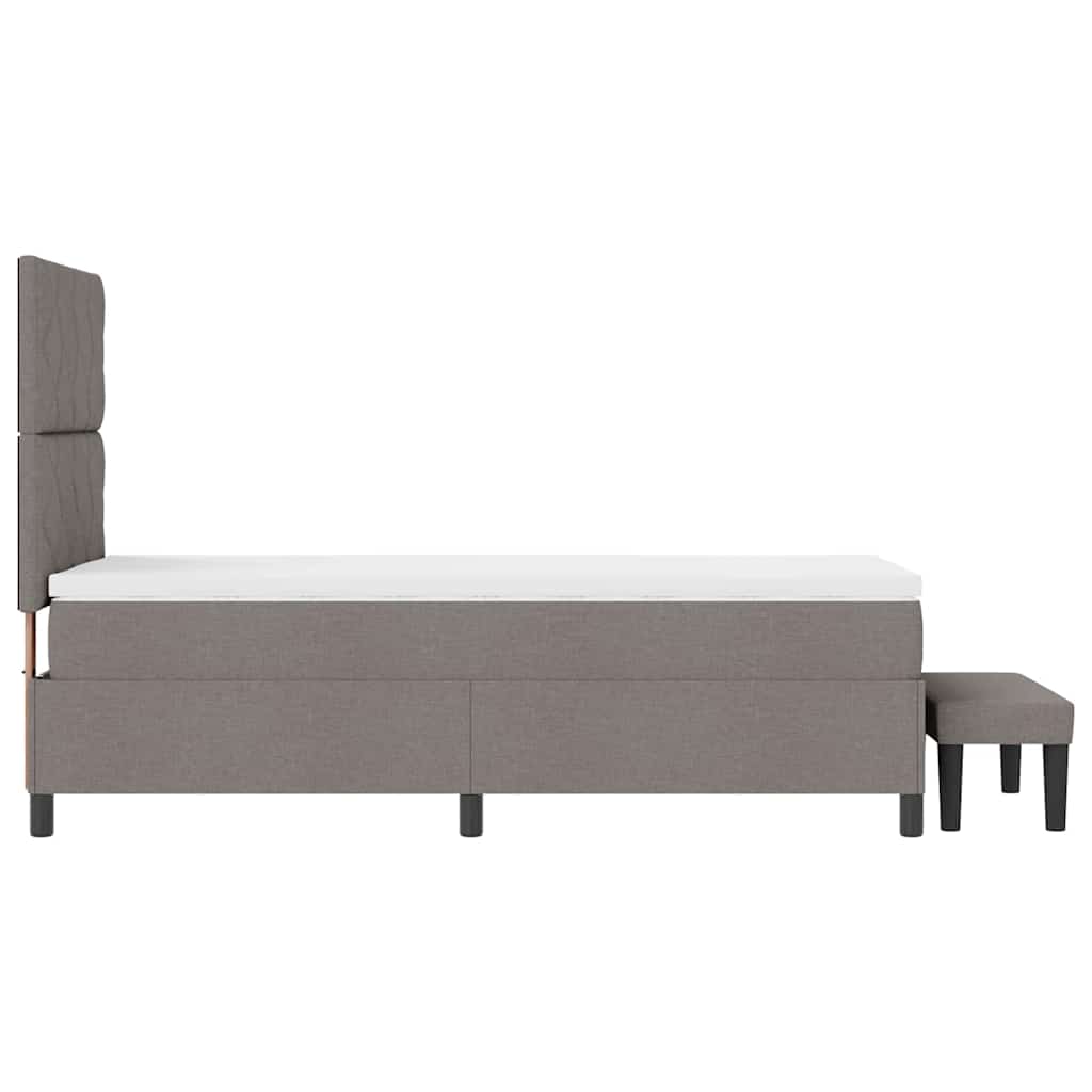 Boxspringbed met hoofdeinde Taupe 90 x 200 cm Stof