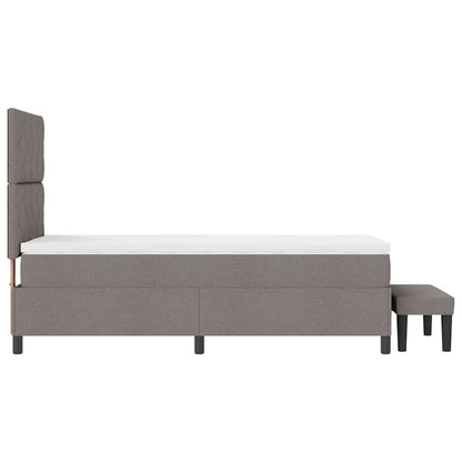 Boxspringbed met hoofdeinde Taupe 90 x 200 cm Stof