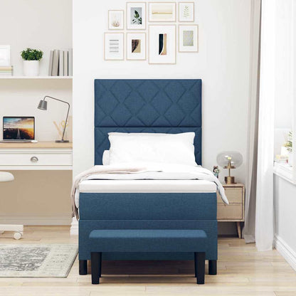 Boxspringbed met hoofdeinde Blauw 90 x 200 cm Stof