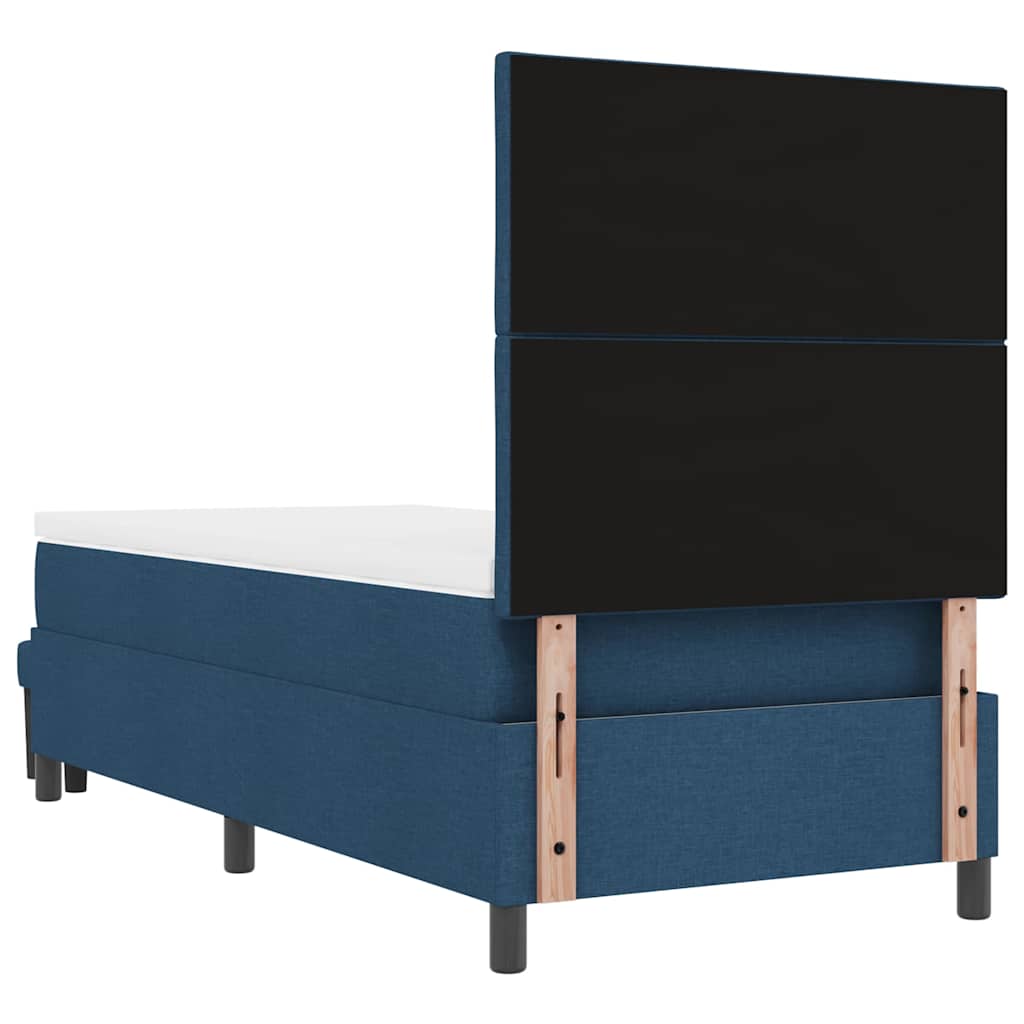 Boxspringbed met hoofdeinde Blauw 90 x 200 cm Stof