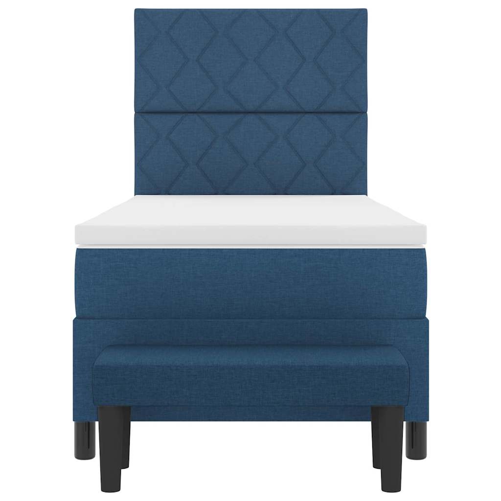 Boxspringbed met hoofdeinde Blauw 90 x 200 cm Stof
