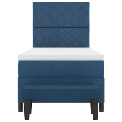 Boxspringbed met hoofdeinde Blauw 90 x 200 cm Stof