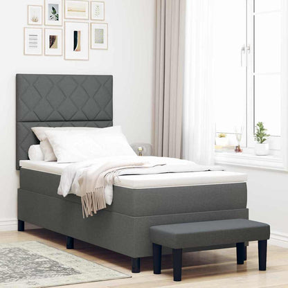 Boxspringbed met matras Donkergrijs 100 x 200 cm Stof