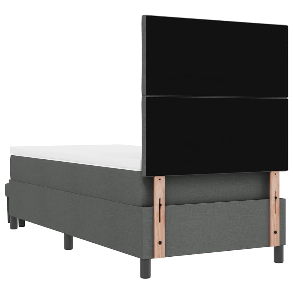 Boxspringbed met matras Donkergrijs 100 x 200 cm Stof