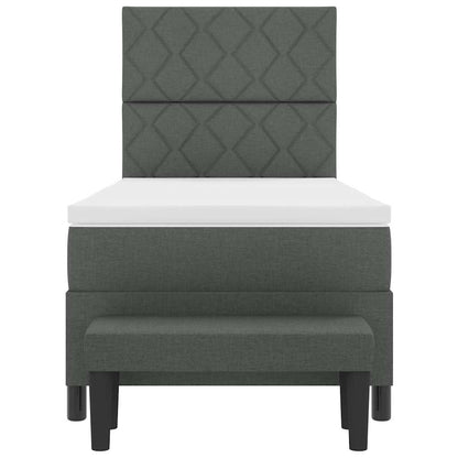 Boxspringbed met matras Donkergrijs 100 x 200 cm Stof