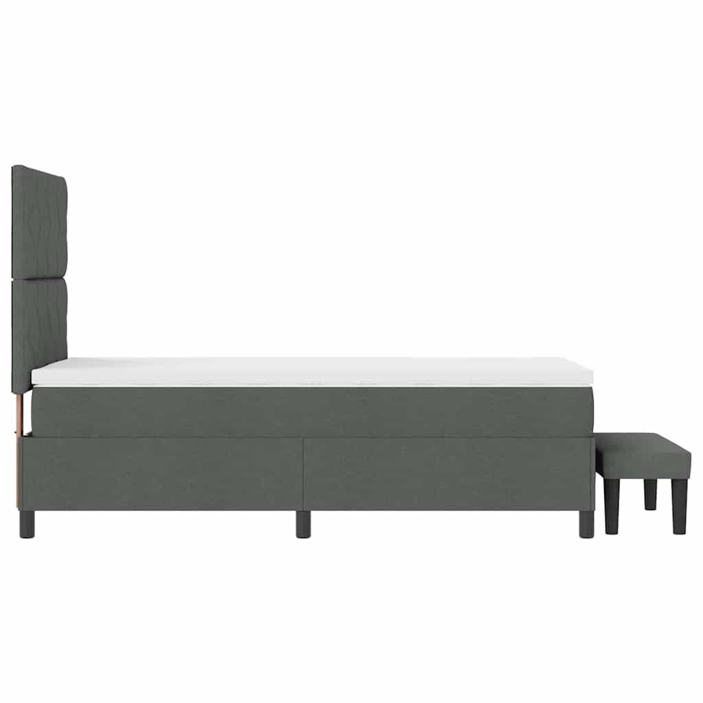 Boxspringbed met matras Donkergrijs 100 x 200 cm Stof