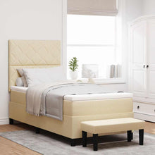 Boxspringbed met matras met hoofdeinde Crème 100 x 200 cm Stof