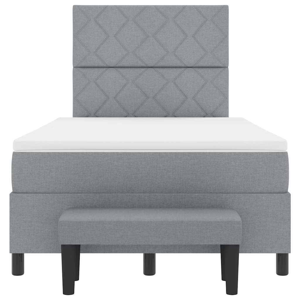 Boxspringbed met matras Lichtgrijs 120 x 190 cm Stof