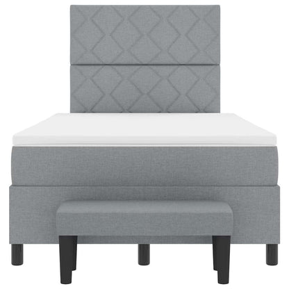 Boxspringbed met matras Lichtgrijs 120 x 190 cm Stof