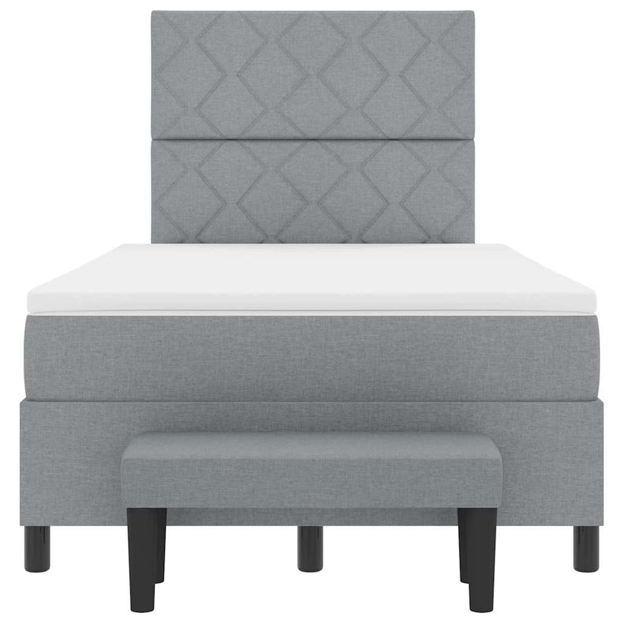 Boxspringbed met matras Lichtgrijs 120 x 190 cm Stof