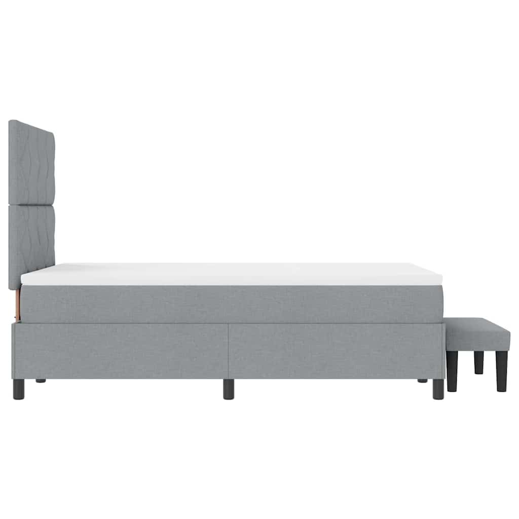 Boxspringbed met matras Lichtgrijs 120 x 190 cm Stof