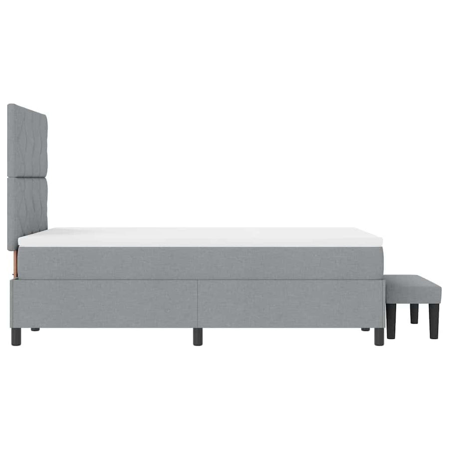 Boxspringbed met matras Lichtgrijs 120 x 190 cm Stof