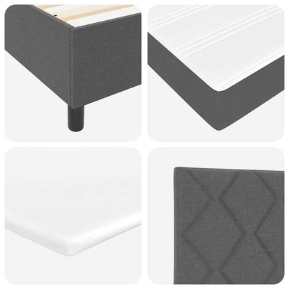 Boxspringbed met matras Donkergrijs 120 x 190 cm Stof