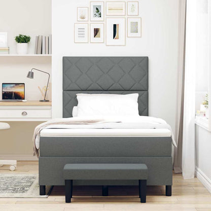 Boxspringbed met matras Donkergrijs 120 x 190 cm Stof