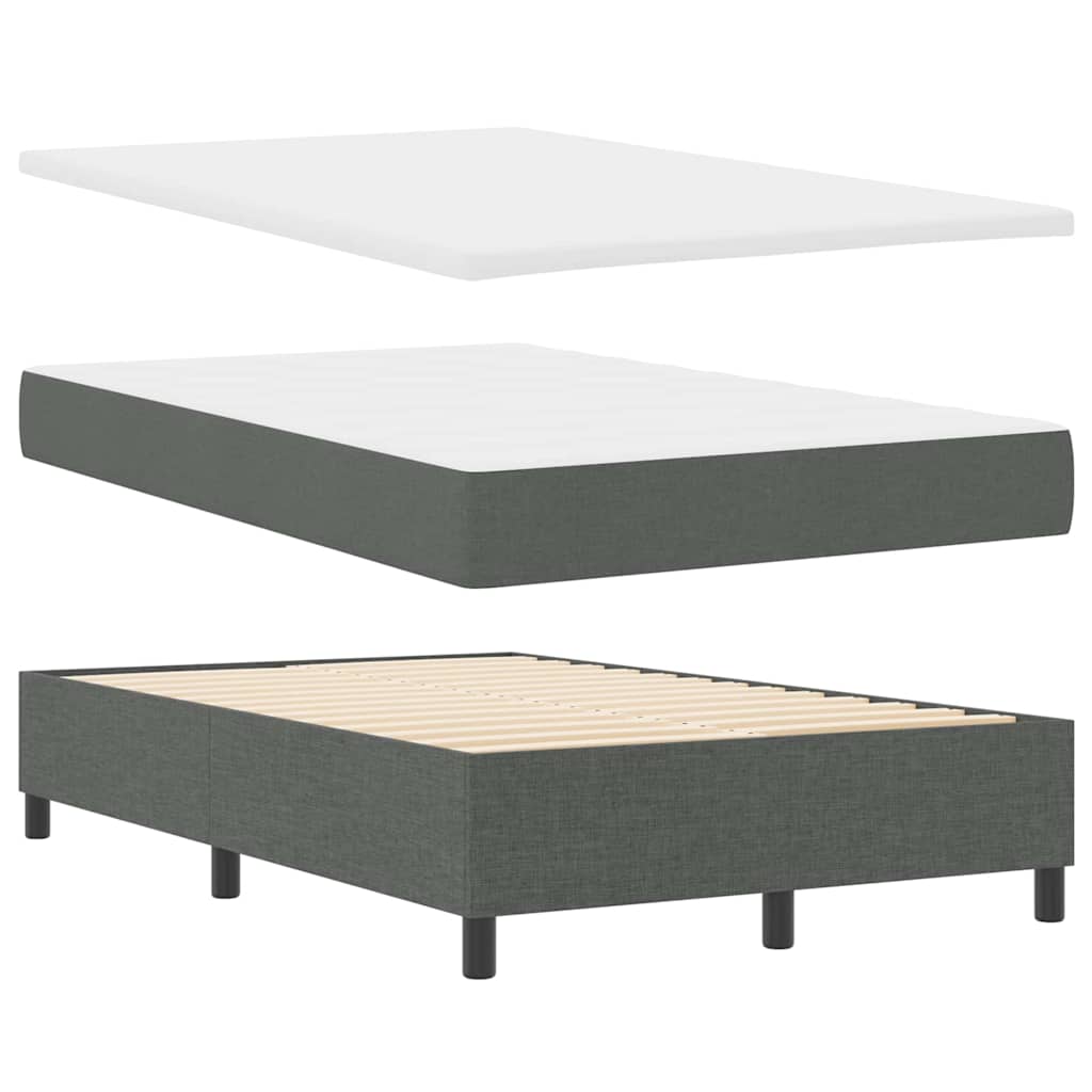 Boxspringbed met matras Donkergrijs 120 x 190 cm Stof