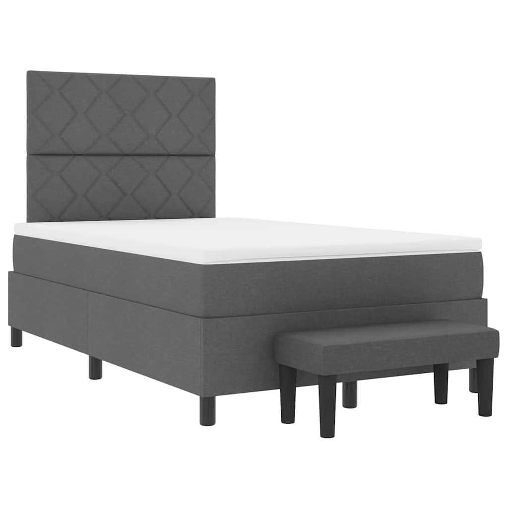 Boxspringbed met matras Donkergrijs 120 x 190 cm Stof