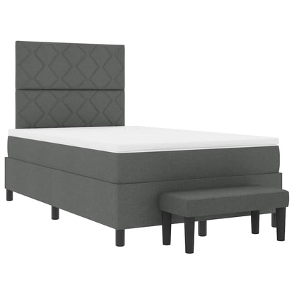 Boxspringbed met matras Donkergrijs 120 x 190 cm Stof