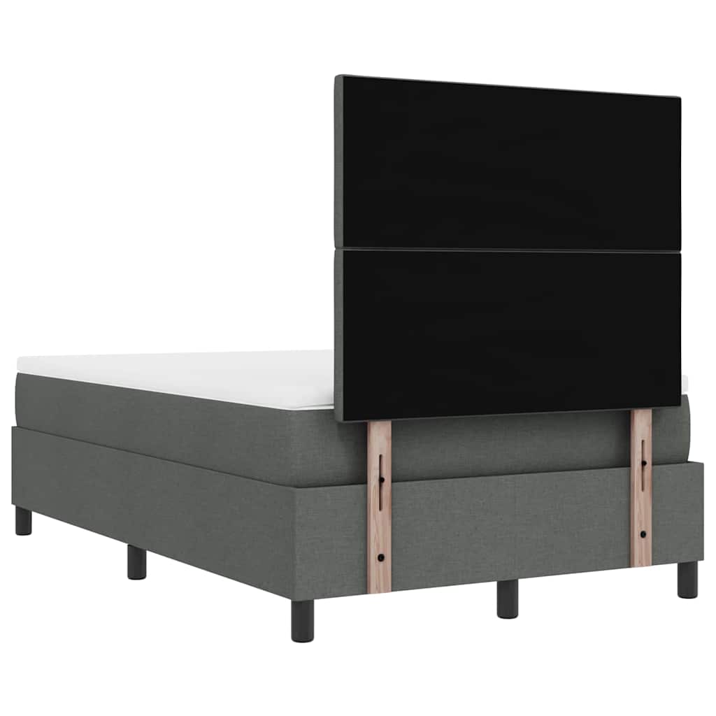 Boxspringbed met matras Donkergrijs 120 x 190 cm Stof
