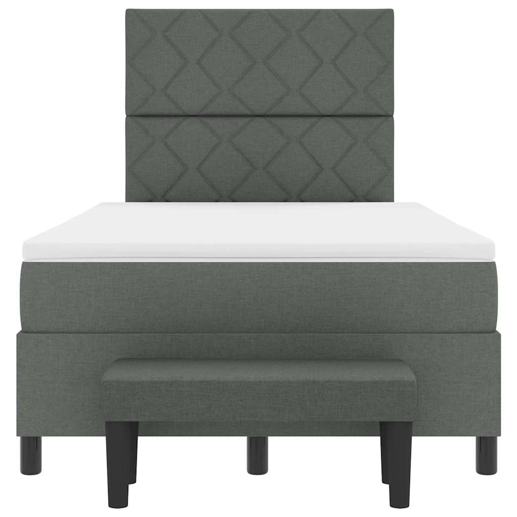 Boxspringbed met matras Donkergrijs 120 x 190 cm Stof