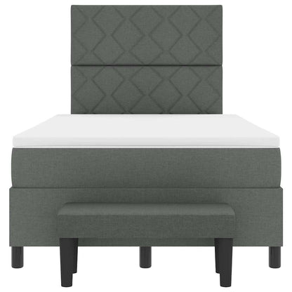 Boxspringbed met matras Donkergrijs 120 x 190 cm Stof