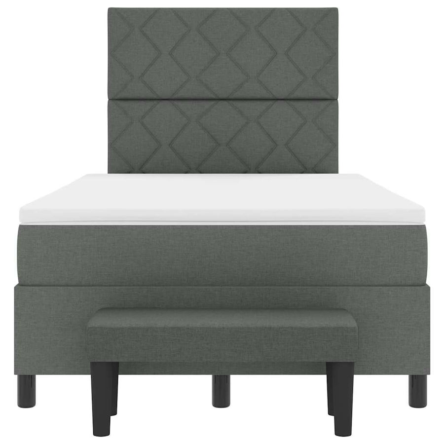Boxspringbed met matras Donkergrijs 120 x 190 cm Stof