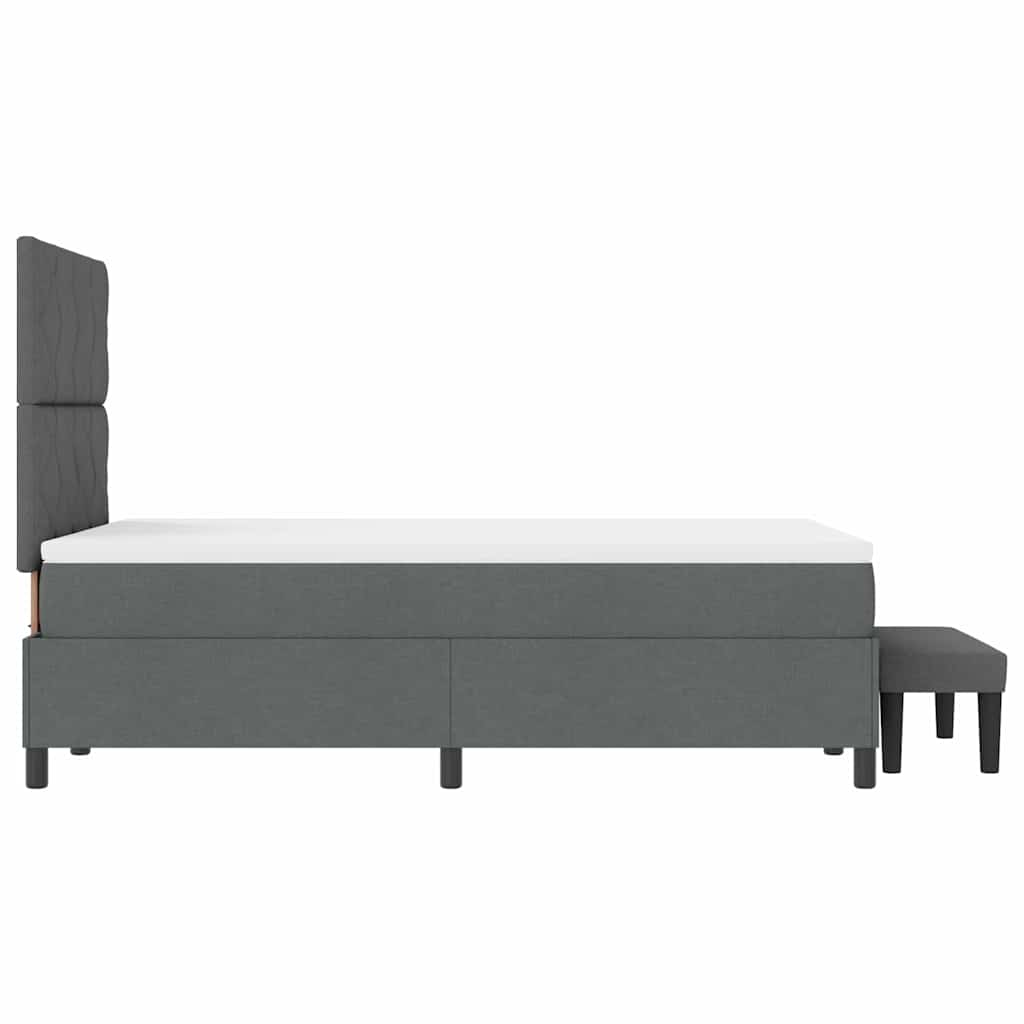 Boxspringbed met matras Donkergrijs 120 x 190 cm Stof