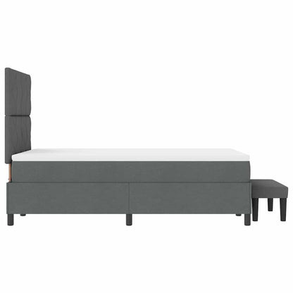 Boxspringbed met matras Donkergrijs 120 x 190 cm Stof