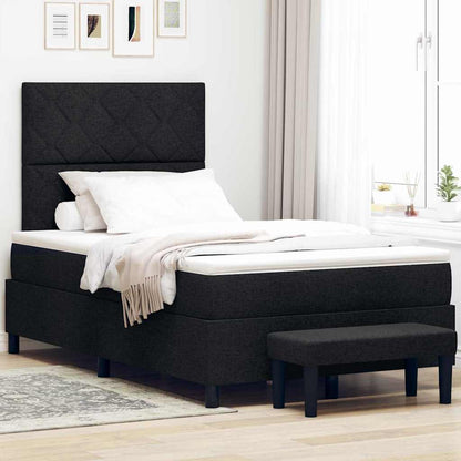 Boxspringbed met matras met hoofdeinde Zwart 120 x 190 cm Stof