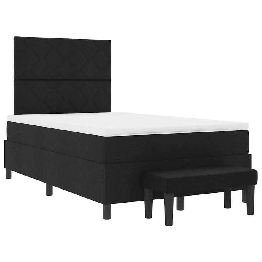 Boxspringbed met matras met hoofdeinde Zwart 120 x 190 cm Stof