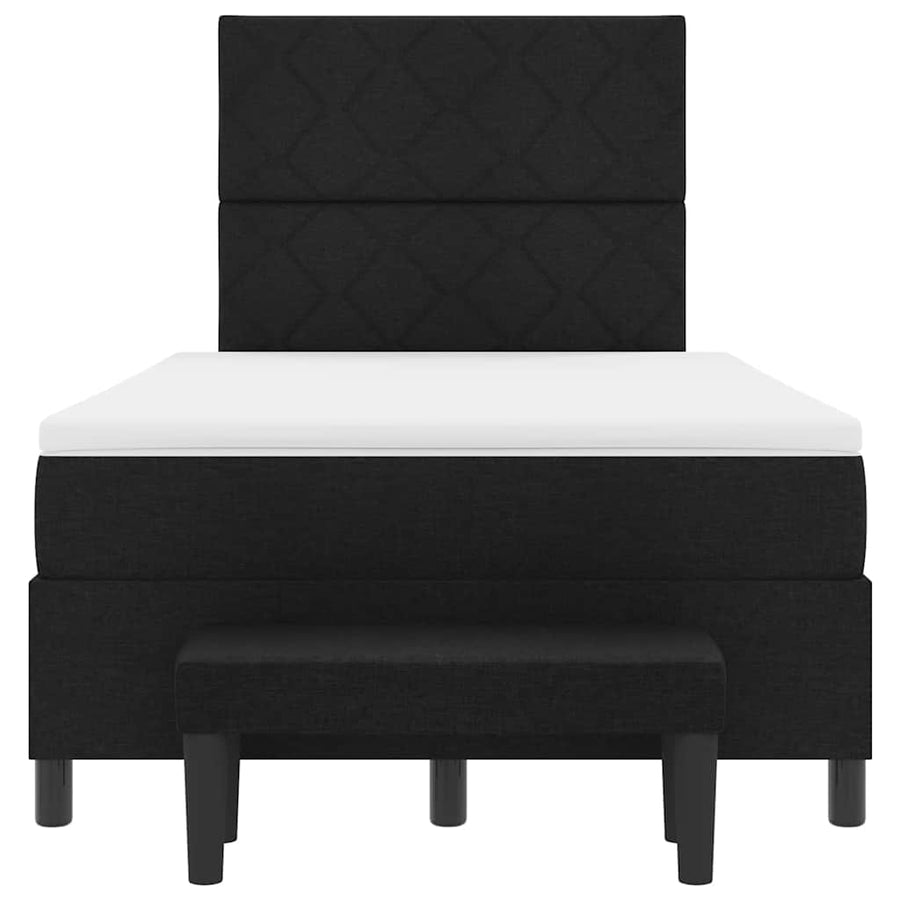 Boxspringbed met matras met hoofdeinde Zwart 120 x 190 cm Stof