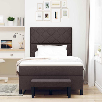 Boxspringbed met matras Donkerbruin 120 x 190 cm Stof