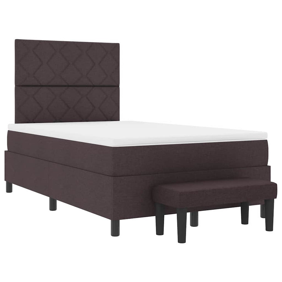 Boxspringbed met matras Donkerbruin 120 x 190 cm Stof