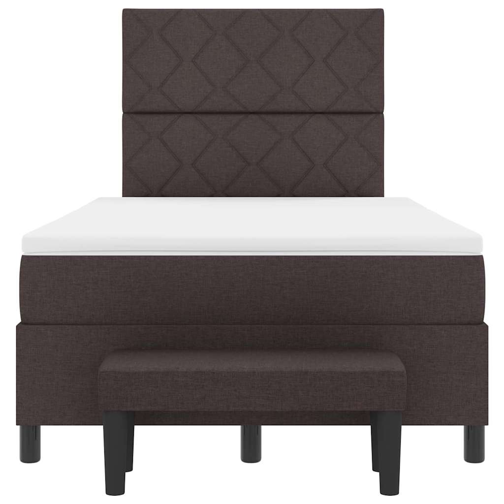 Boxspringbed met matras Donkerbruin 120 x 190 cm Stof
