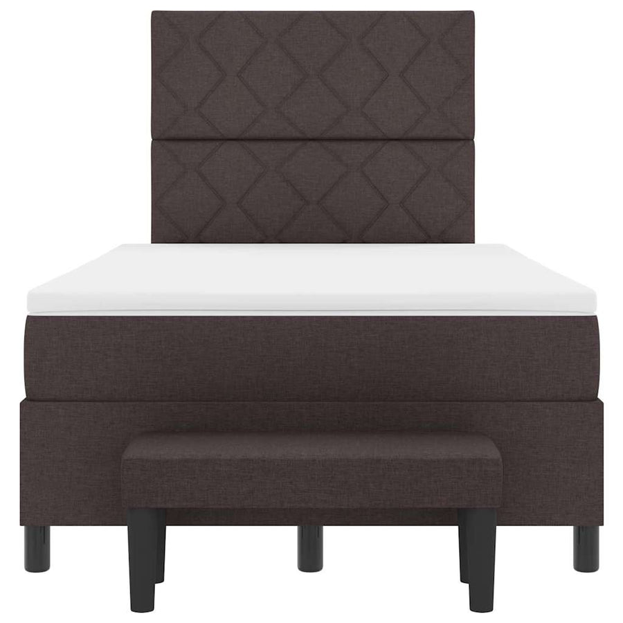 Boxspringbed met matras Donkerbruin 120 x 190 cm Stof