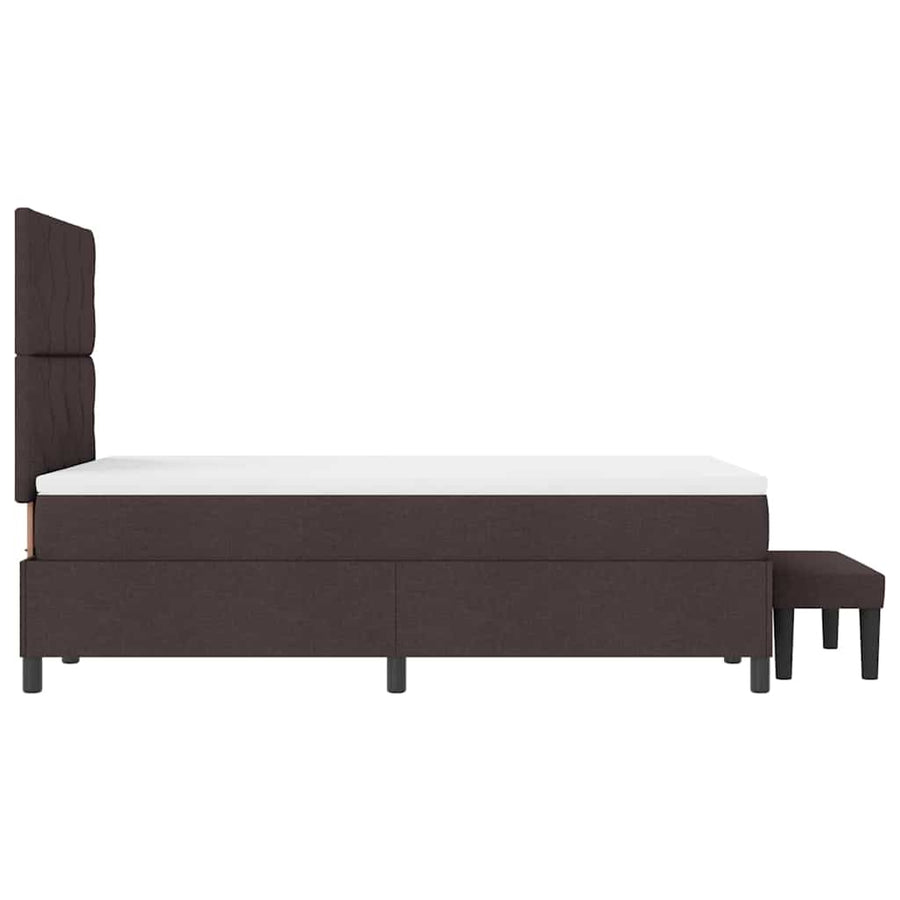Boxspringbed met matras Donkerbruin 120 x 190 cm Stof