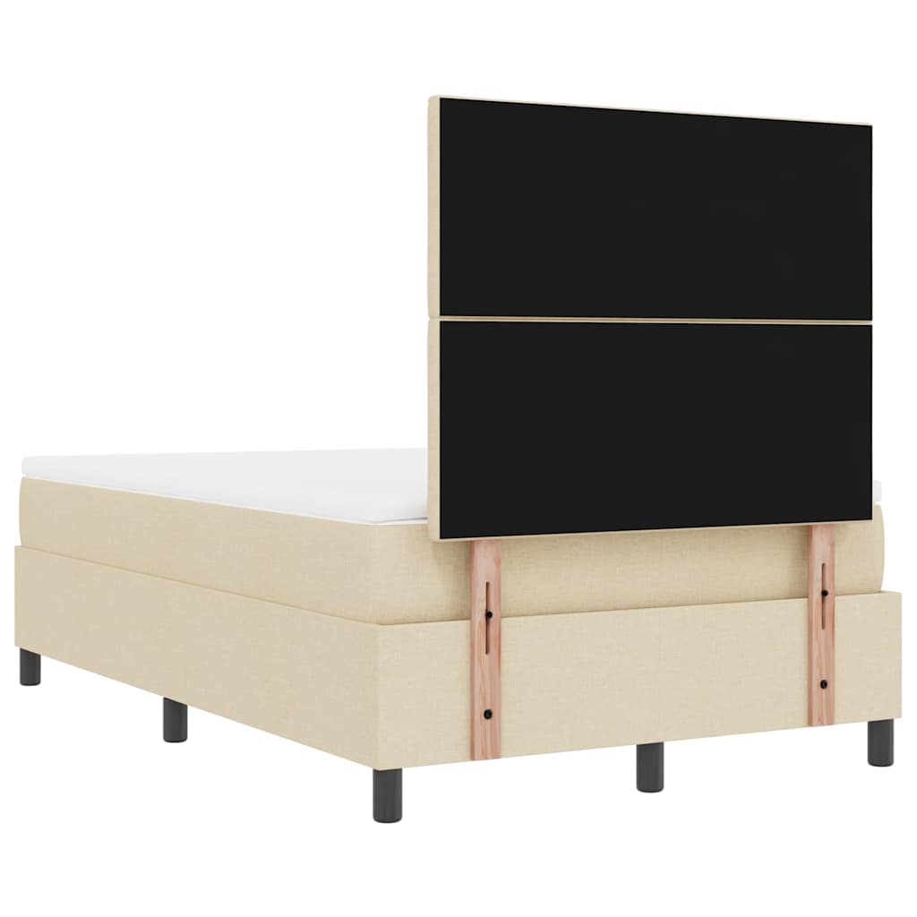 Boxspring bed met matras met hoofdeinde Crème 120 x 190 cm Stof