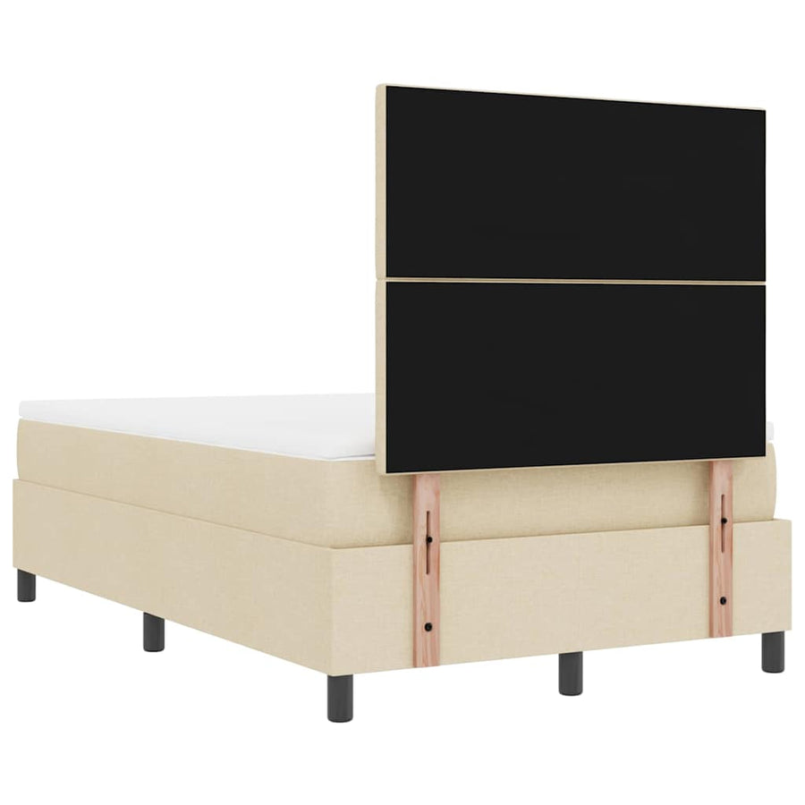 Boxspring bed met matras met hoofdeinde Crème 120 x 190 cm Stof