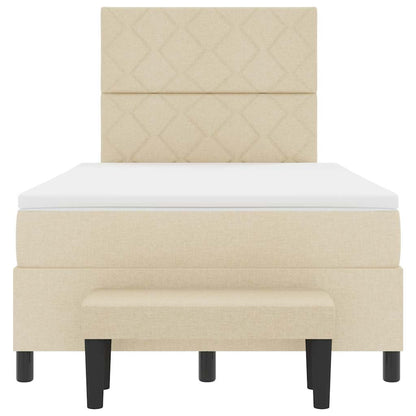 Boxspring bed met matras met hoofdeinde Crème 120 x 190 cm Stof