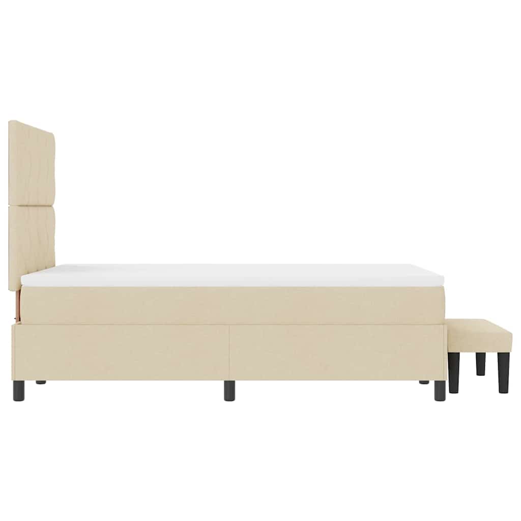 Boxspring bed met matras met hoofdeinde Crème 120 x 190 cm Stof