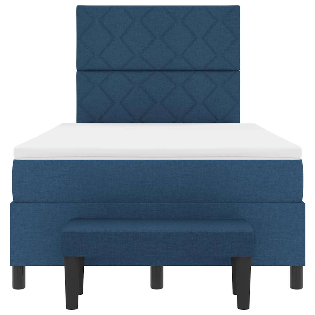 Boxspringbed met matras met hoofdeinde Blauw 120 x 190 cm Stof