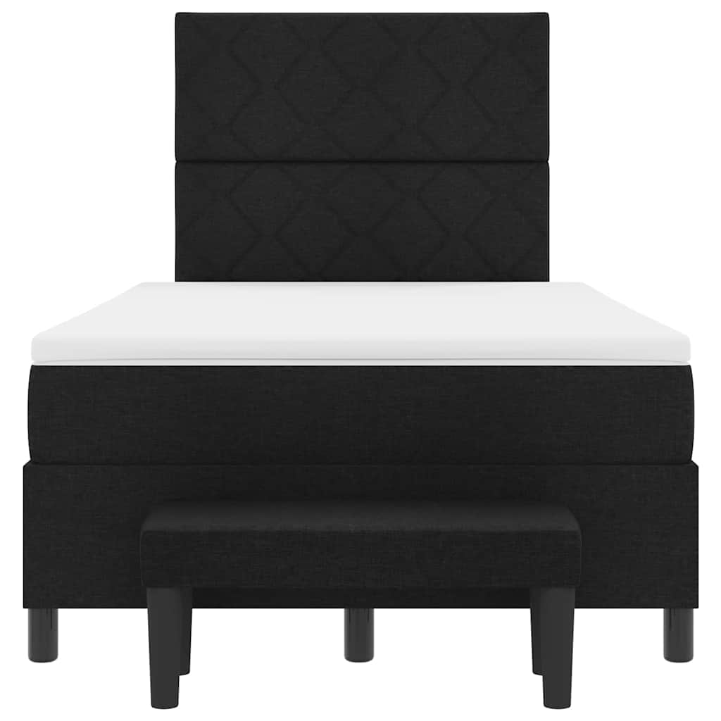 Boxspringbed met matras met hoofdeinde Zwart 120 x 200 cm Stof
