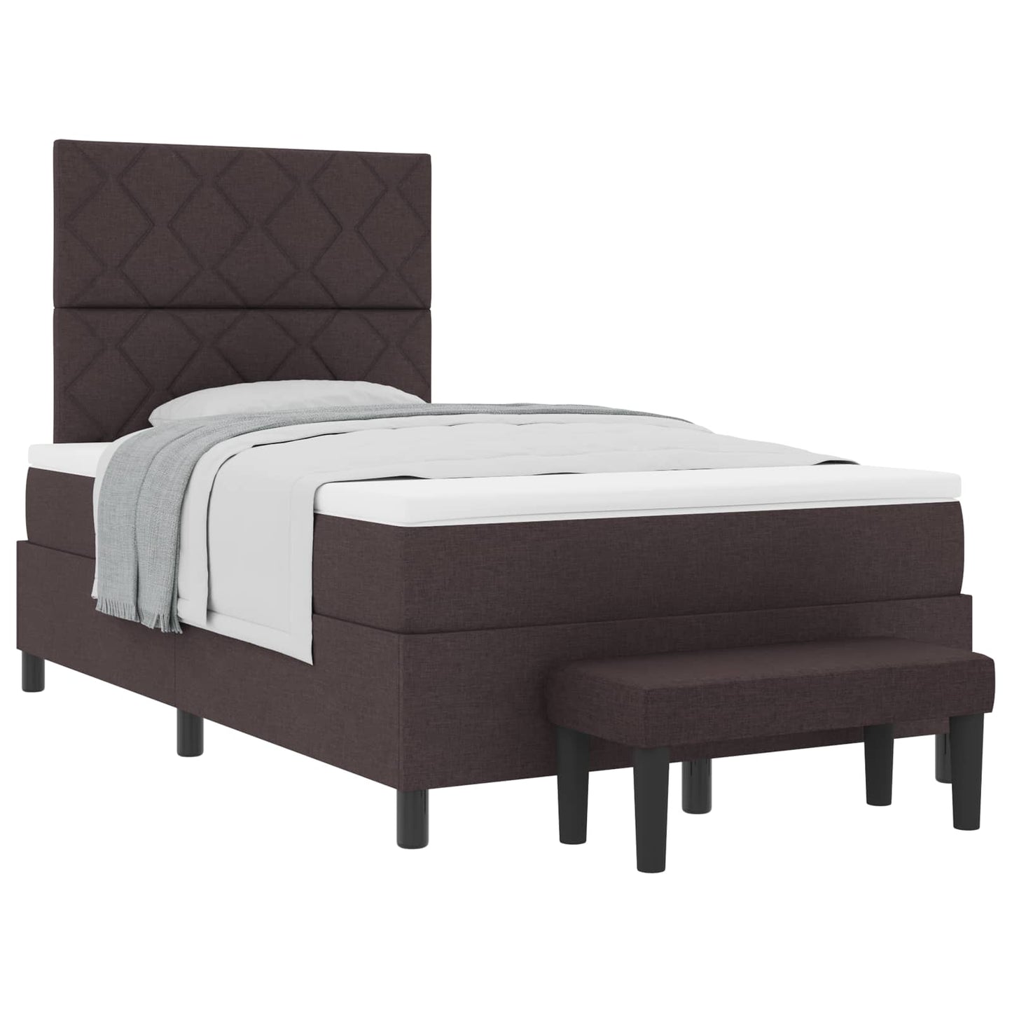 Boxspringbed met matras Donkerbruin 120 x 200 cm Stof