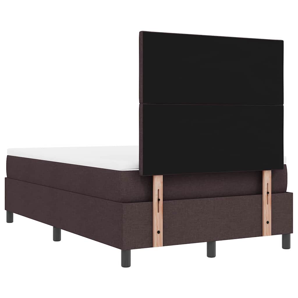 Boxspringbed met matras Donkerbruin 120 x 200 cm Stof