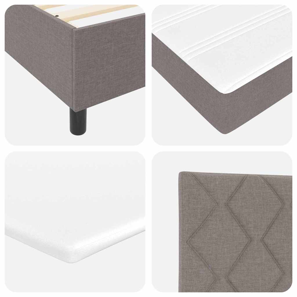 Boxspringbed met hoofdeinde Taupe 120 x 200 cm Stof