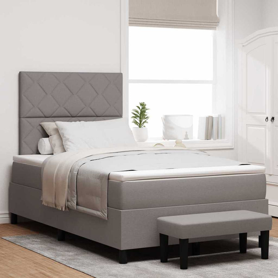 Boxspringbed met hoofdeinde Taupe 120 x 200 cm Stof