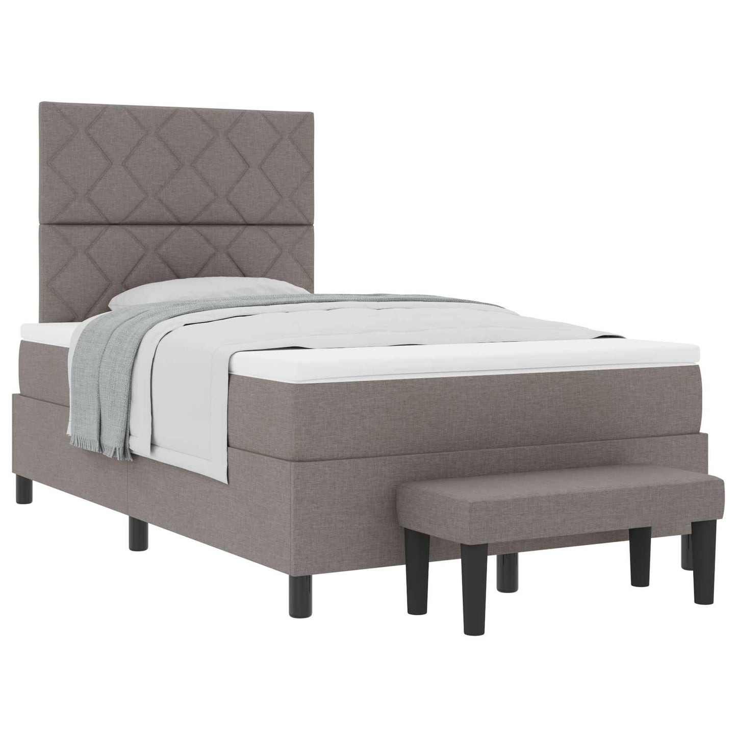 Boxspringbed met hoofdeinde Taupe 120 x 200 cm Stof