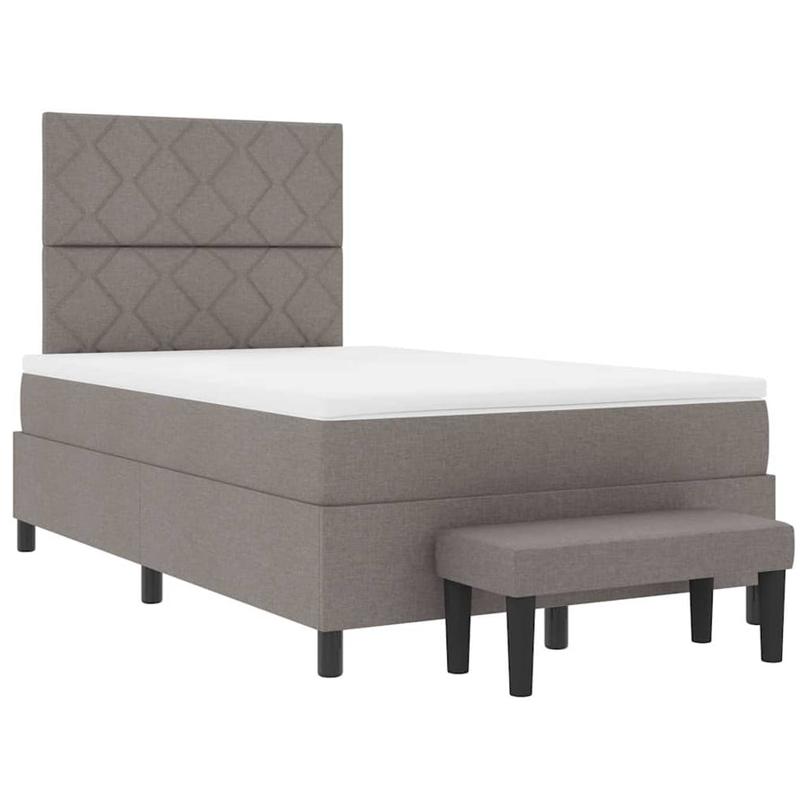 Boxspringbed met hoofdeinde Taupe 120 x 200 cm Stof