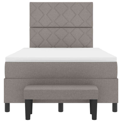 Boxspringbed met hoofdeinde Taupe 120 x 200 cm Stof