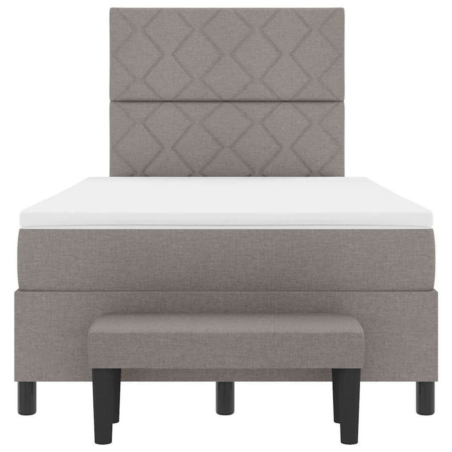 Boxspringbed met hoofdeinde Taupe 120 x 200 cm Stof